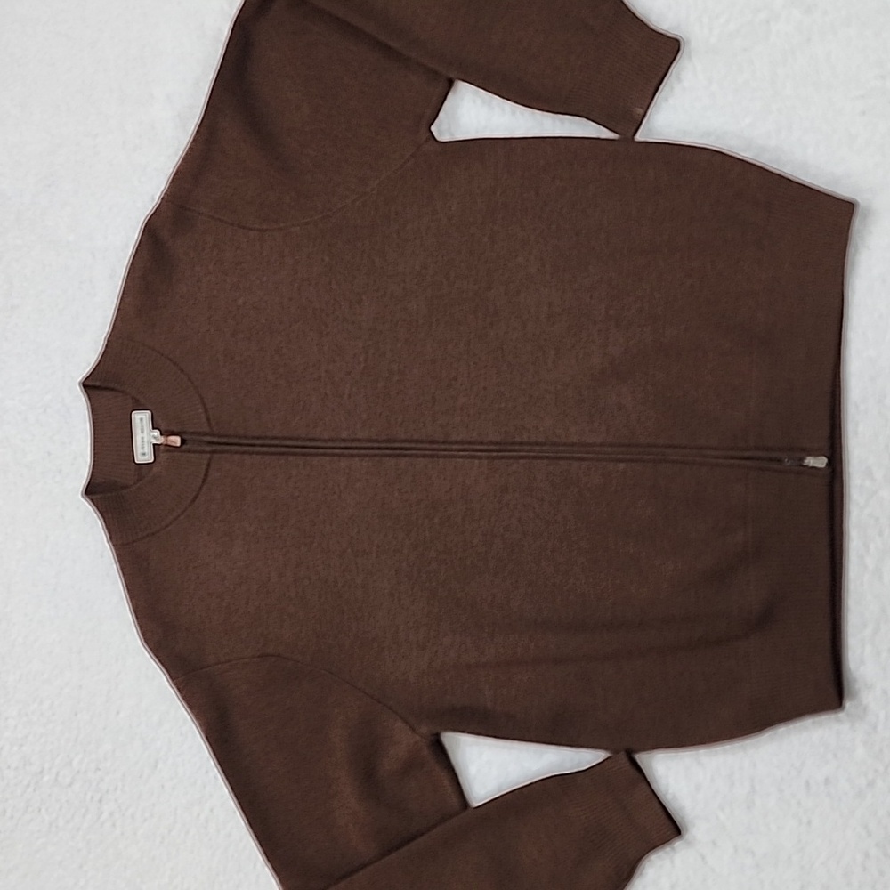 Peter Millar Full Zip 100% Extrafine Italian Merino Wool Sweater Flawed